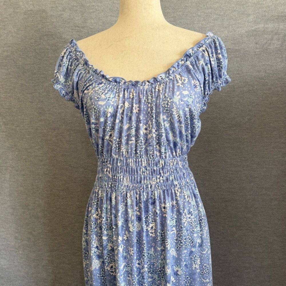 Lucky Brand Floral Tiered Dress XXL Boho Cottagecore Smocked Garden Party Dainty - Picture 4 of 10